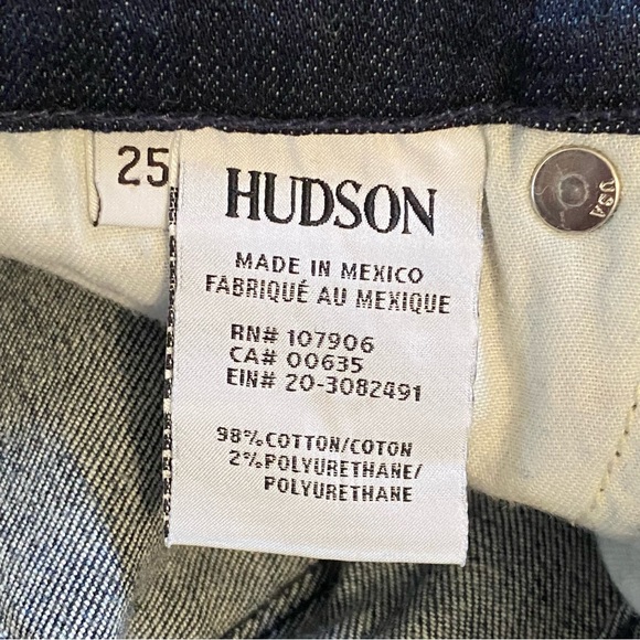 HUDSON Ciara S. Skinny Exposed Button fly ripped distressed skinny blue jeans - Picture 7 of 11